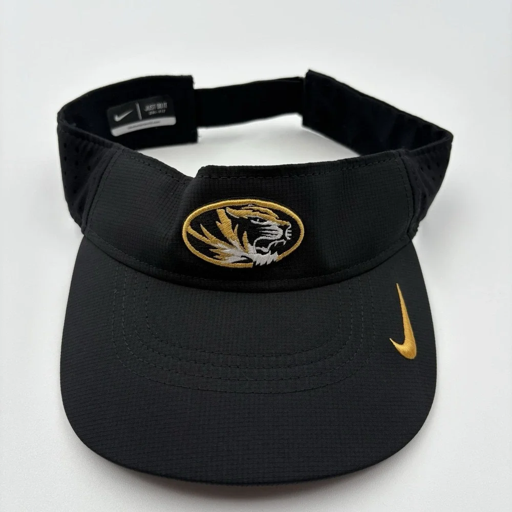 Nike Missouri Tigers Visor Hat Mens One Size Black Gold Dri Fit Mizzou NCAA Golf